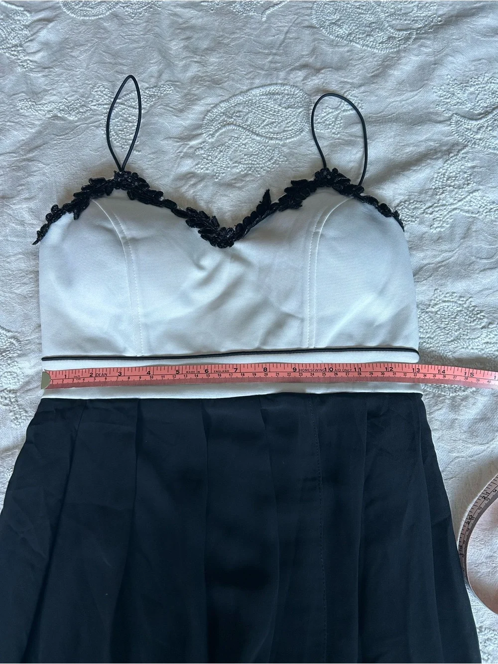 ✨DP Fashion Romantic B&W Layered Maxi Dress - Built-In Bra & Short skirt XS - Picture 14 of 15